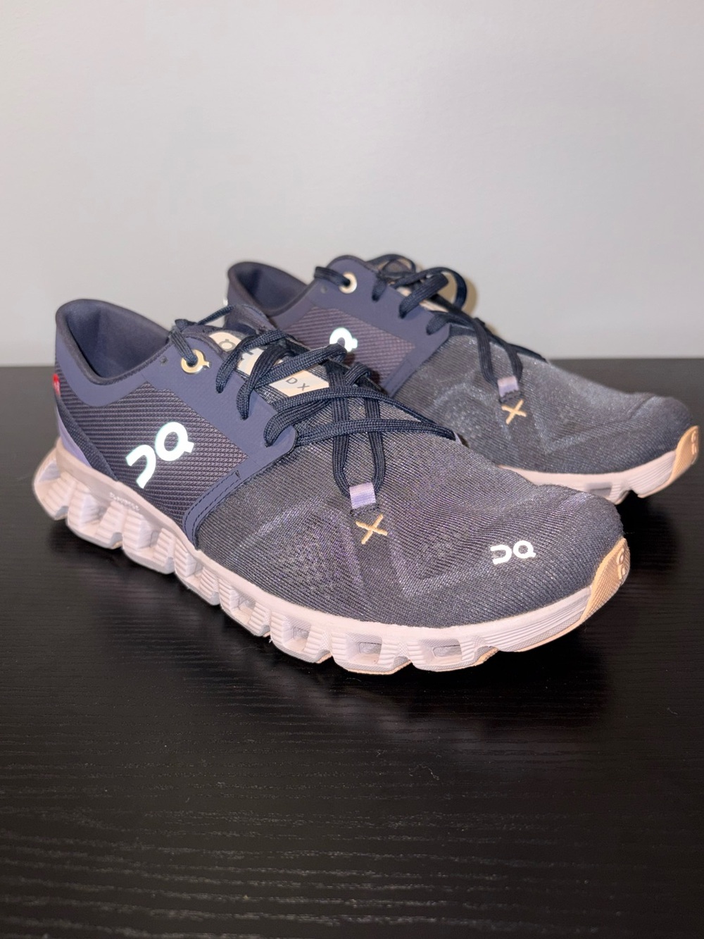 On Running Women's Navy and Light Pink Running Shoes